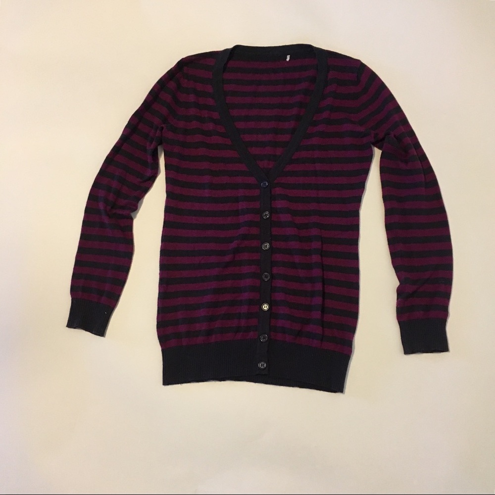 Striped sweater button down
